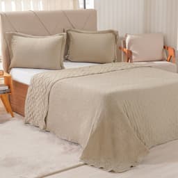 Kit Colcha Casal Santorini New 220x240cm Linho