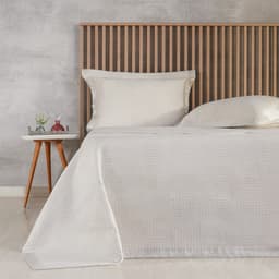 Kit Colcha Casal Satinatta Cetim 100% Póliéster 220x240cm Biscuit