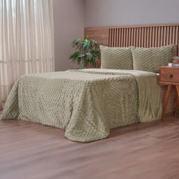 Kit Colcha King Luxor Jacquard 100% Poliéster 250x270cm Folha Seca