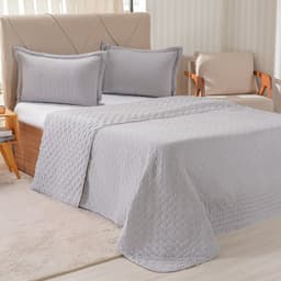 Kit Colcha King Santorini New 260x280cm Platina