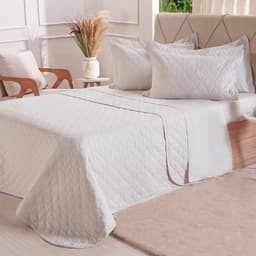 Kit Colcha Queen 200 Fios Lisa 240x260cm Luna