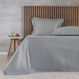 Kit Colcha Queen Satinatta Cetim 100% Poliéster 240x260cm Platina