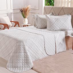 Kit Colcha Solteiro 200 Fios Estampada 160x240cm Tartan