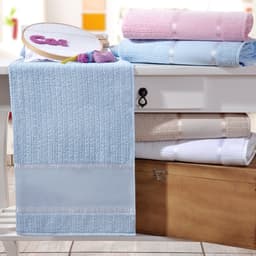 Toalha de Lavabo Ponto Russo Algodão 30x50