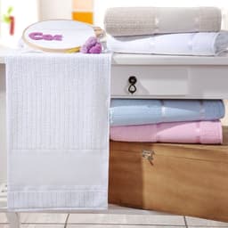Toalha de Lavabo Ponto Russo Algodão 30x50