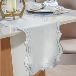 Trilho de Mesa Bordare Bordado 40x180cm Oyster