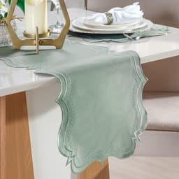 Trilho de Mesa Bordare Bordado 40x180cm Suculenta