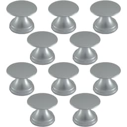Conjunto de 10 Puxadores 199 Tucson Ponto Cromo Acetinado Para Móveis Armários e Gavetas