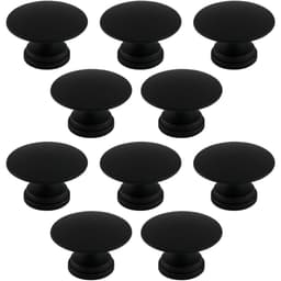 Conjunto de 10 Puxadores 200 Tucson Ponto Preto Fosco Para Móveis Armários e Gavetas