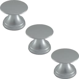 Conjunto de 3 Puxadores 199 Tucson Ponto Cromo Acetinado Para Móveis Armários e Gavetas