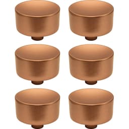 Conjunto de 6 Puxadores 194 Yuma Ponto Cobre Para Móveis Armários e Gavetas