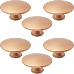 Conjunto de 6 Puxadores 201 Tucson Ponto Cobre Para Móveis Armários e Gavetas