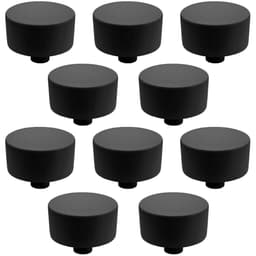 Kit 10 Puxadores 194 YUMA Ponto Preto Fosco Para Móveis Armários e Gavetas