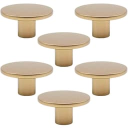 Kit 6 Puxadores 206 Naico Ponto Redondo Dourado Para Móveis Armários e Gavetas