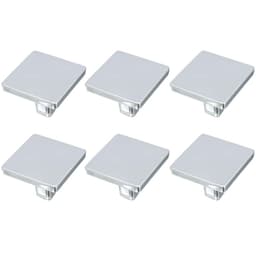Kit 6 Puxadores Aspen 188 Ponto Quadrado Cromado Para Móvel Armários e Gavetas