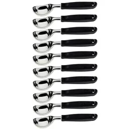 10 Conchas de Servir Açaí Sorvete Tramontina Pegador Zamak Sorveteria Buffet Preto