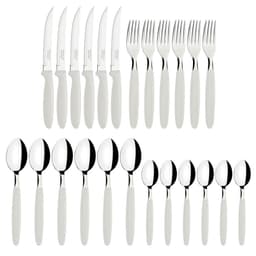 Faqueiro Tramontina Ipanema 24 Peças Branco Aço Inox Plástico com Pote Multiuso