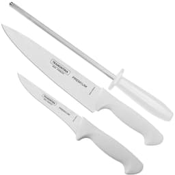 Jogo De Facas Tramontina Premium Inox 3 Pçs 5' E 8' Chaira B
