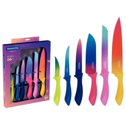 Jogo de Facas Tramontina Colorcut 6 peças Aço Inox Cabo Poli