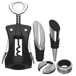 Jogo para Vinhos Tramontina Harmoniza Aço Inox Preto Saca Rolhas Tampa Corta Gotas