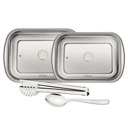 Kit 2 Travessas Assar Servir Tramontina Cosmos em Aço Inox c