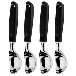 Kit 4 Colher Pegadores Bola de Sorvete Tramontina Utilitá Zamak Cromado Cabo Preto