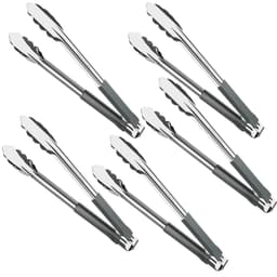 Kit 5 Pegadores Inox 30cm Tramontina Utilitá Cabo Emborrachado Cinza Carne Legumes