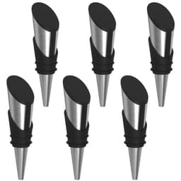 Kit 6 Tampas Garrafa de Vinho Rolha Inox 2,3cm Tramontina Harmozina Bar Bartender