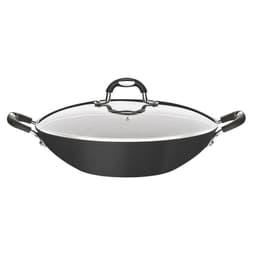 Panela Wok Tramontina Mônaco 32cm Alumínio Antiaderente 4,5L Indução Preta