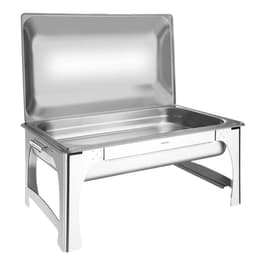 Rechaud Banho Maria Retangular Tramontina 9L Cuba GN 1/1 Inox Tampa Removível Gastronômico Restaurante Hotel