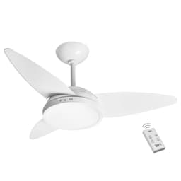 Ventilador Luz LED Kan Branco 110V 3 Pás e Controle Remoto