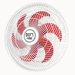 Ventilador Maggie Parede Branco Oscilante 220V Pás Vermelho