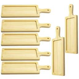 8 Travessas de Bambu 24x8cm cada Bandeja Retangular Pequena