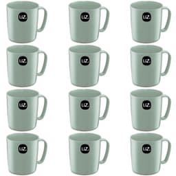 Conjunto 12 Canecas Escolares de Plástico 400ml UZ Verde Men