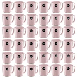 Conjunto 36 Canecas Plásticas Escolares com Alças Ergonômica 400ml UZ Rosa
