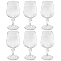 Conjunto 6 Taças Para Água Vinho Suco 350ml Plástico UZ Axé Transparente Bebidas