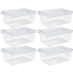 Kit 6 Organizadores de Geladeira com Tampa 660ml Cozinha Res