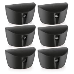 Kit 6 Saleiros com Tampa Porta Sal Cozinha 500ml Plástico UZ Preto