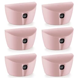 Kit 6 Saleiros com Tampa Porta Sal Cozinha 500ml Plástico UZ Rosa Quartzo