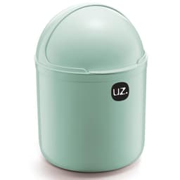 Lixeira Plastica De Cozinha Pia com Tampa Capacete e Abertura Frontal 4 litros UZ Verde Menta