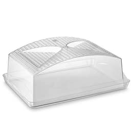 Porta Bolo Boleira Retangular 41cm com Tampa Acrílica Uz Uti