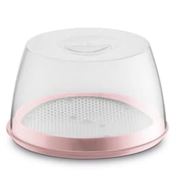 Queijeira Porta Queijo Frios Tampa Acrílico Transparente Uz Rosa Quartzo