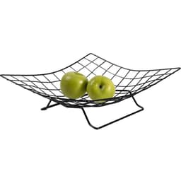 Fruteira Aramada de Bancada com Pedestal Preta Porta Frutas