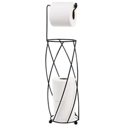 Papeleira Tripla de Chão Suporte Porta Papel Higiênico Preto Aramado Utimil