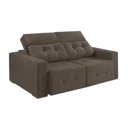 Sofá 3 Lugares Retrátil e Reclinável Roma Suede Marrom