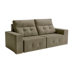 Sofá 4 Lugares Retrátil e Reclinável Roma Suede Bege
