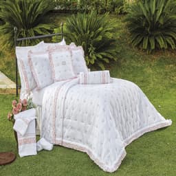 Kit Enxoval Queen Bordado 600 fios Rivieri Branco Vilela Enxovais 5 peças