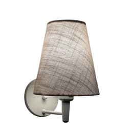 Arandela Cone Md-2007 Branco Cúpula em Tecido Rustico Cinza
