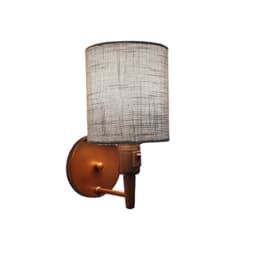 Arandela Cone Md-2030 Cobre Cúpula em Tecido Rustico Cinza