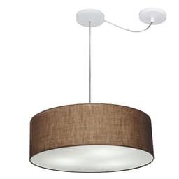 Pendente Cilíndrico Com Desvio Md-4222 Cúpula em Tecido 45x15cm Café - Bivolt